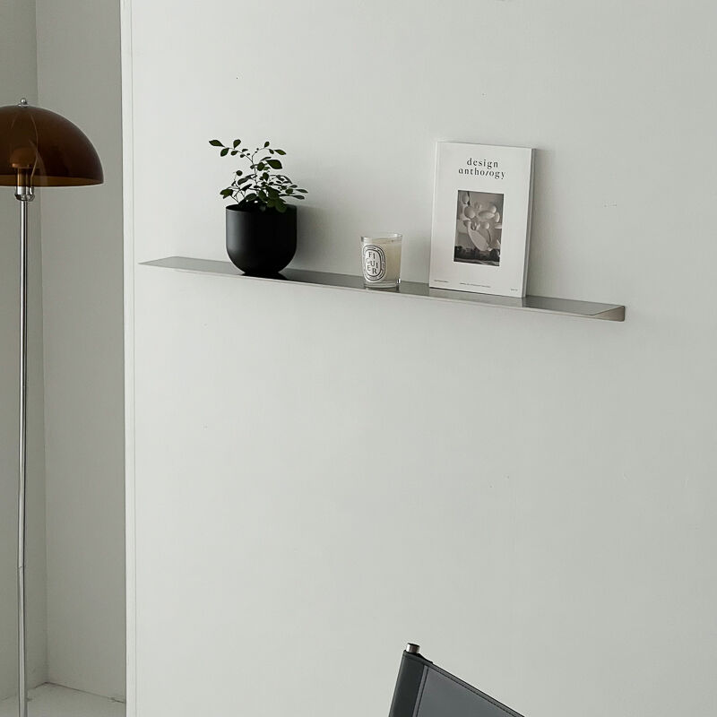 shelf-03033 シルバー ウォールラック ロング100cm | ART OF BLACK