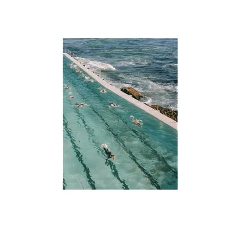 poster-03137　Bondi Icebergs -styleA シルバーフレーム付き ポスター 70×50cm