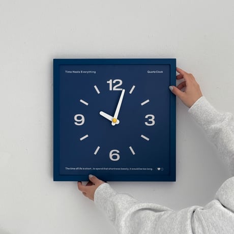 clock-03091　カラーパネル スクエア ウォールクロック 掛け時計 静音