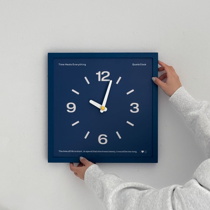 clock-03091 カラーパネル スクエア ウォールクロック 掛け時計 静音