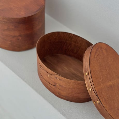 box-03012　大中2個セット 天然木 SHAKER BOX シェーカーボックス ブラウン