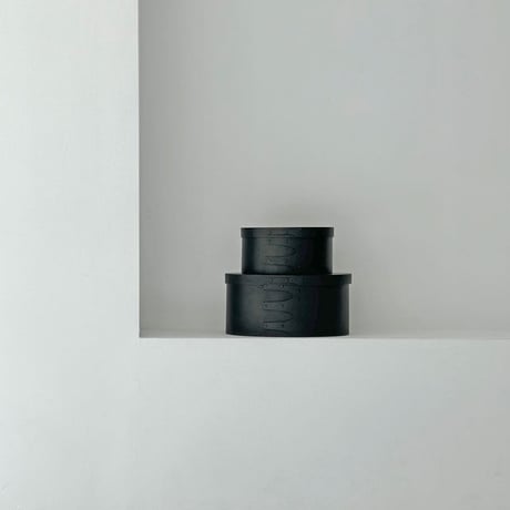 box-03013　大中2個セット 天然木 SHAKER BOX シェーカーボックス ブラック