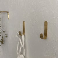 予約販売8月上旬～8月中旬頃発送予定　wall-03033　2個セット 真鍮ブラス Jフック ウォールフック 9cm×2cm×3.2cm