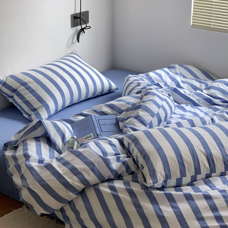 sheet-03007 ブルー ボックスシーツ カバー ベッド幅120/150/180