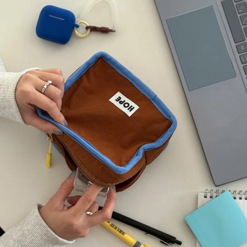 pouch-03003 Blue×brown ポーチ 大小2個セット | ART OF BLACK