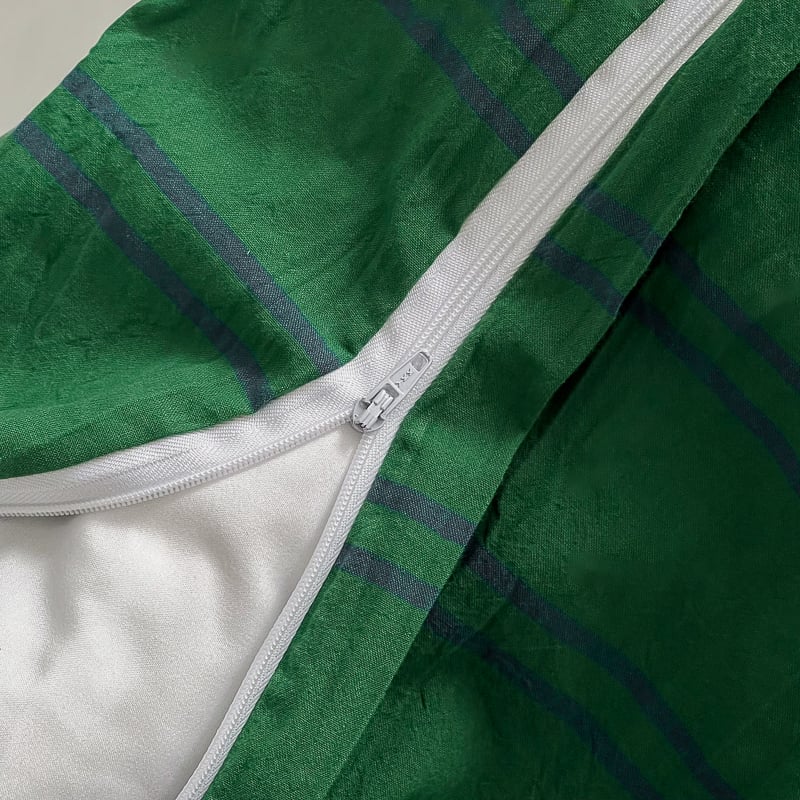 sheet-03004 グリーン ダブルストライプ 掛け布団カバー