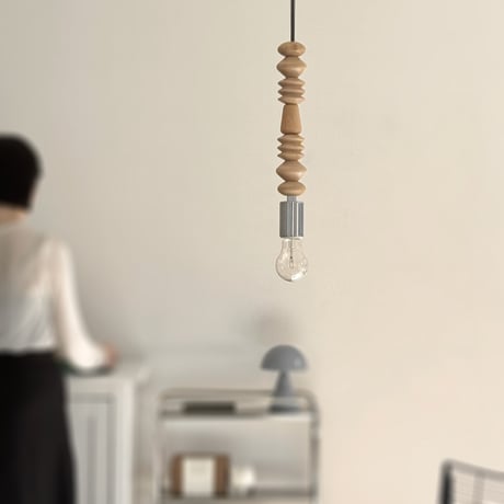 light-03360　wood block シルバーソケット ペンダントライト 口金E26