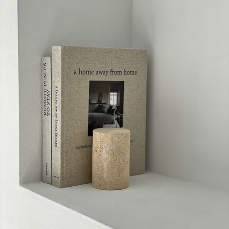 bookend-03011　天然大理石 トラバーチン ブックエンド 1点売り