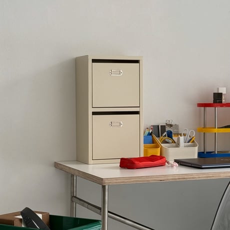 box-03064　スチール製 トラッシュボックス 2段