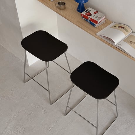 chair-03095　プライウッド スチールスタンド ハイチェア カウンタースツール