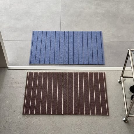 mat-03115　ペンシルストライプ ブラウン ブルー 泥落としマット 45cm×75cm