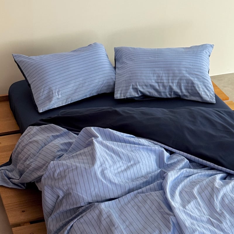 beddingsets-03097 light blue ピンストライプ 布団カバーセット |