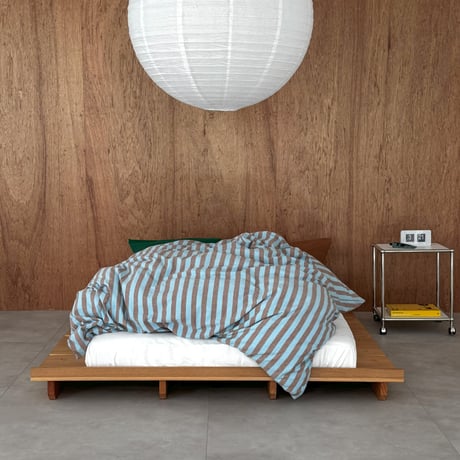beddingsets-03108　stripe×green×brown 布団カバー 4点セット