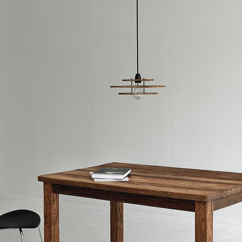 light-03226 brown ウッド フラットレイヤーシェード Medium ペンダント