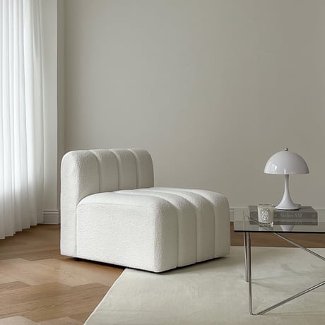 sofa-03003　受注販売　ブークレ モジュールソファ オフホワイト W75cm