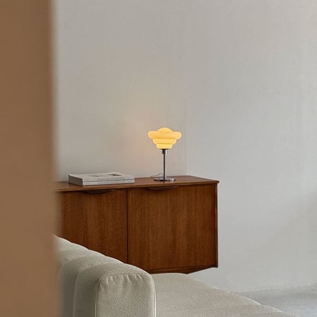 light-03278　USB cream ガラスシェード テーブルランプ