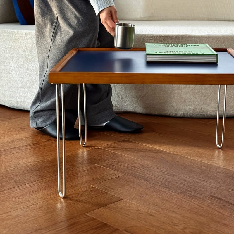table-03219 天然木 カラー天板 スクエア コーヒーテーブル 60×60cm | A