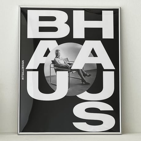 poster-03074　 BAUHAUS レタリング シルバーフレーム アートポスター