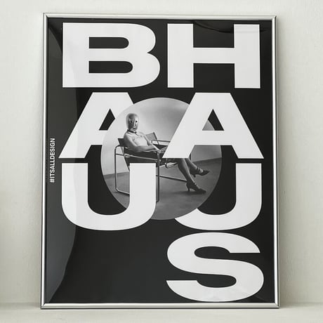 poster-03074　BAUHAUS レタリング シルバーフレーム アートポスター 50×40cm