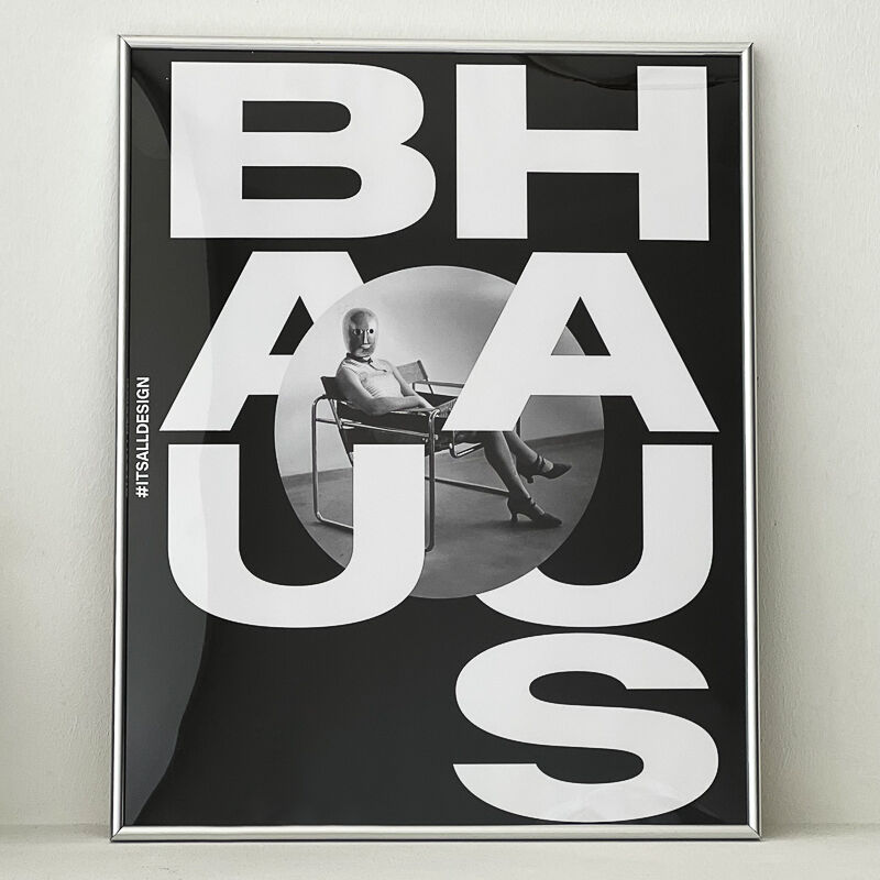 poster-03074 BAUHAUS レタリング シルバーフレーム アートポスター |