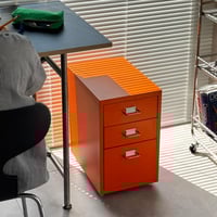 予約販9月上旬～9月中旬頃発送予定 wagon-03029　カラー スチールキャビネット デスクワゴン 3段