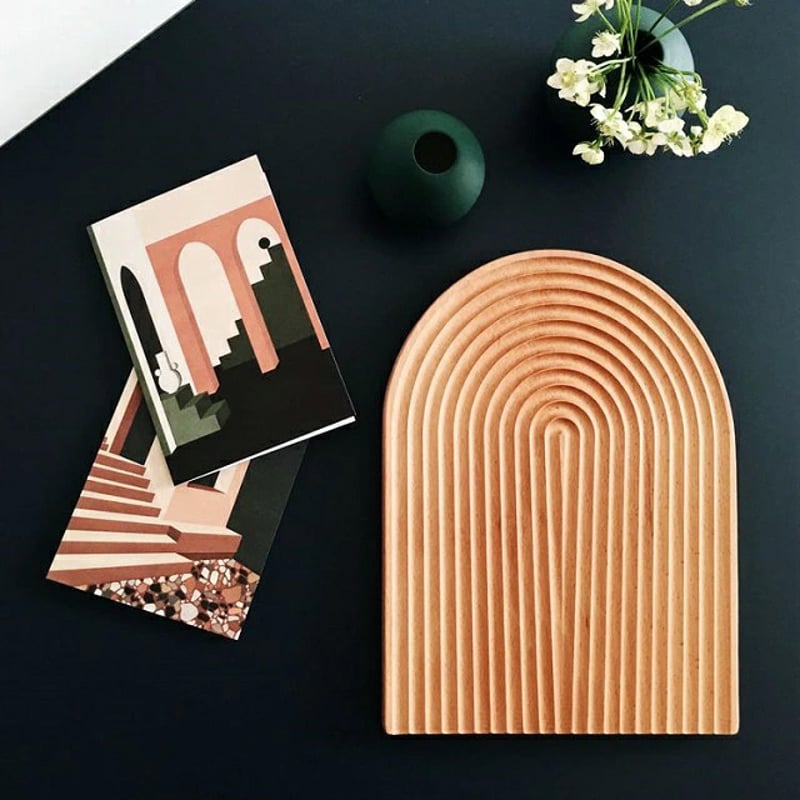 ウッドトレイ ブラック Rainbow カフェトレイ　tray-03111 ウッドトレイ ブラック Rainbow カフェトレイ tray-03111