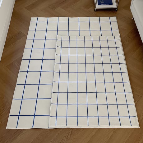 rug-03075　ブルー グラフチェック ラグ 100×150cm / 150×200cm