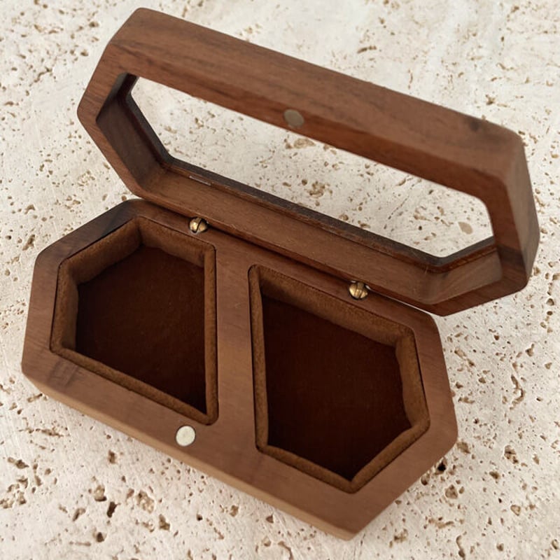 box-03003 Walnut 結婚指輪ケース 天然木 リングケース | ART OF BLACK