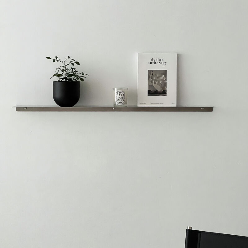 shelf-03033 シルバー ウォールラック ロング100cm | ART OF BLACK