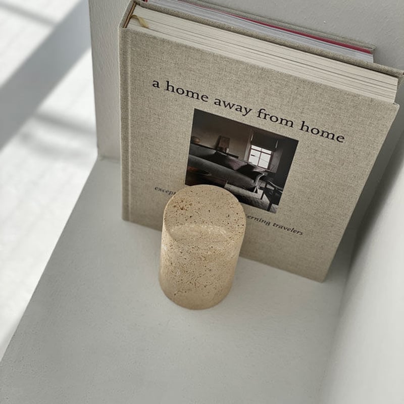 bookend-03011 天然大理石 トラバーチン ブックエンド 1点売り | ART OF