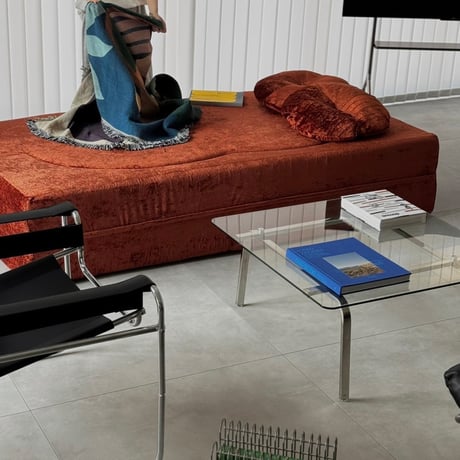 table-03225　ステンレスフレーム ガラステーブル 85cm