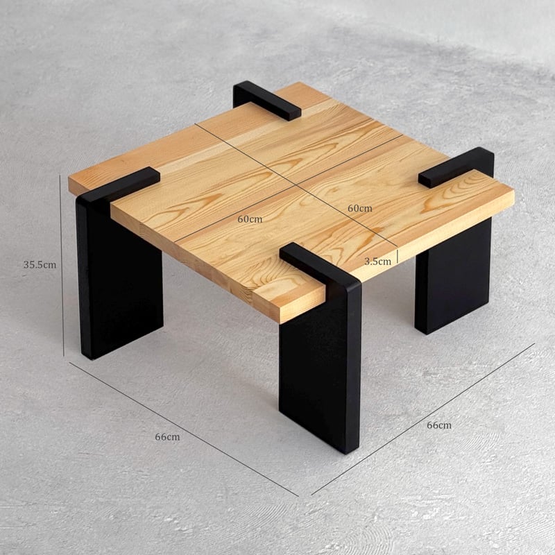 table-03201 天然木 スクエア コーヒーテーブル 66×66cm | ART OF