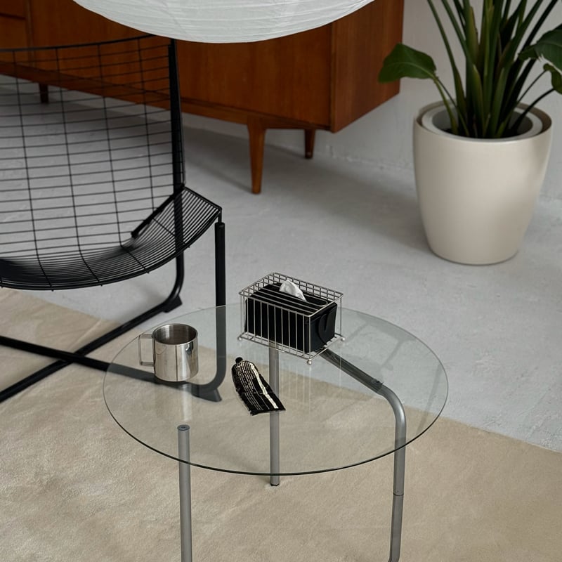 tissuebox-03073 シルバーワイヤー ヴィーガンレザー ティッシュケース