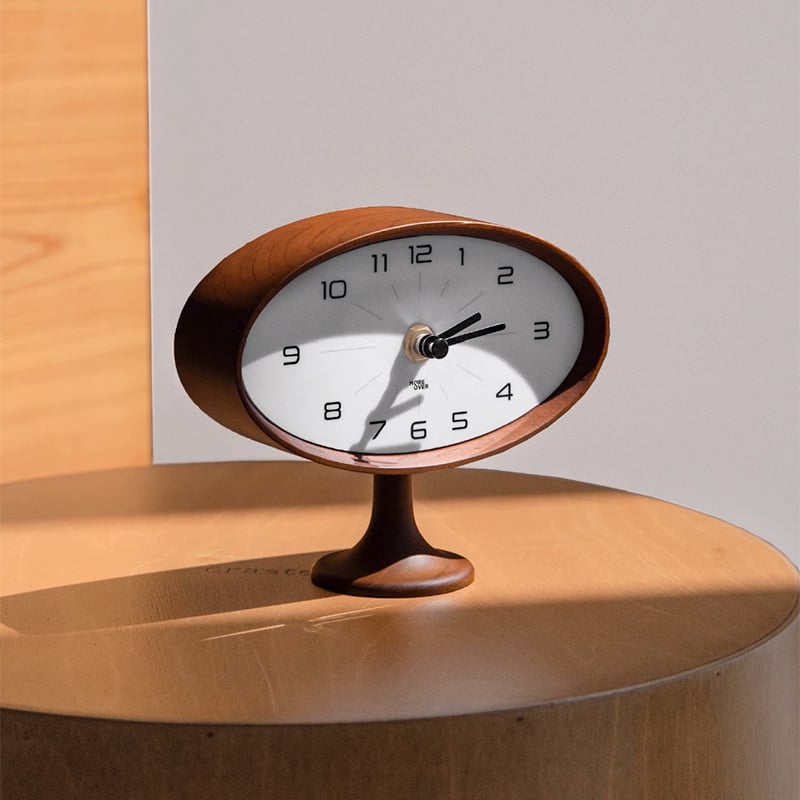 clock-03064 スペースエイジデザイン 天然木 テーブルクロック clock-03064 スペースエイジデザイン 天然木 テーブルクロック