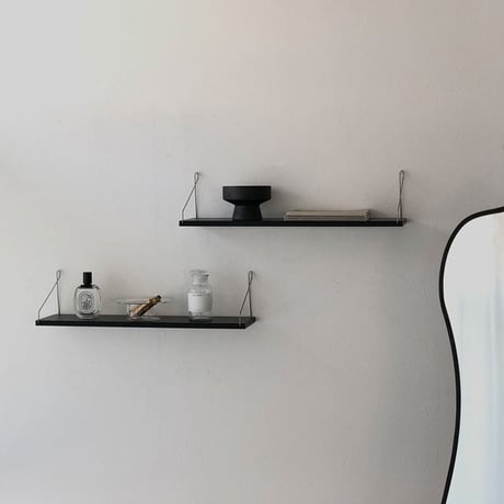 shelf-03025　hang silver ウッド ウォールシェルフ 60cm