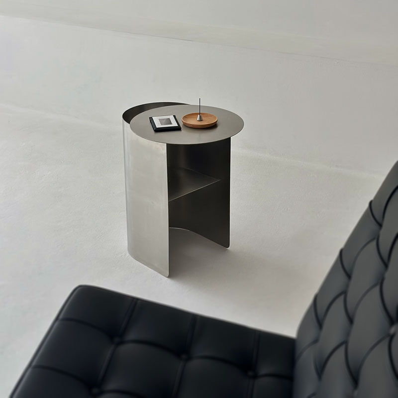 table-03100 ステンレス Uカーブ ラウンド サイドテーブル | ART OF B