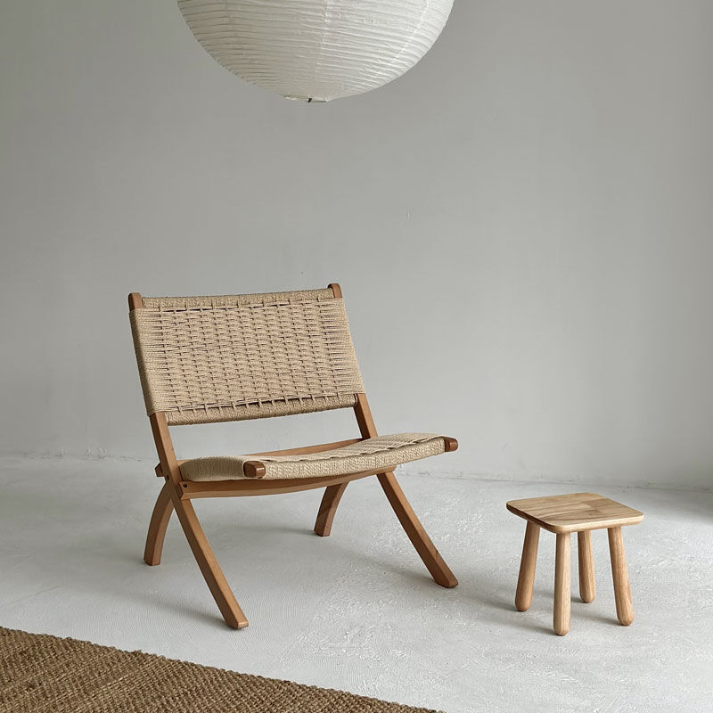 chair-03051 受注販売 天然木 折りたたみ ペーパーコード