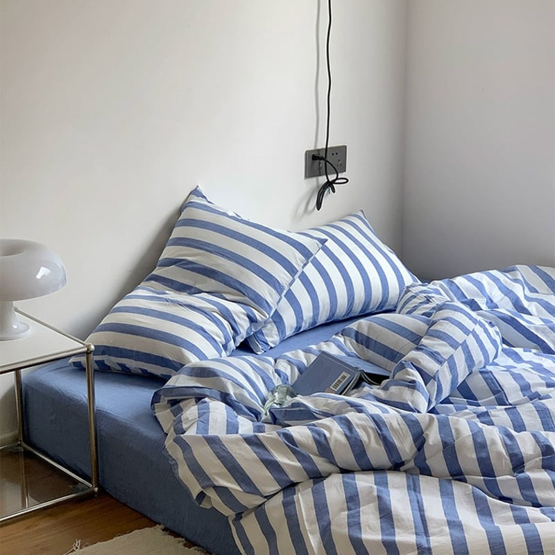 sheet-03007 ブルー ボックスシーツ カバー ベッド幅120/150/180 | A