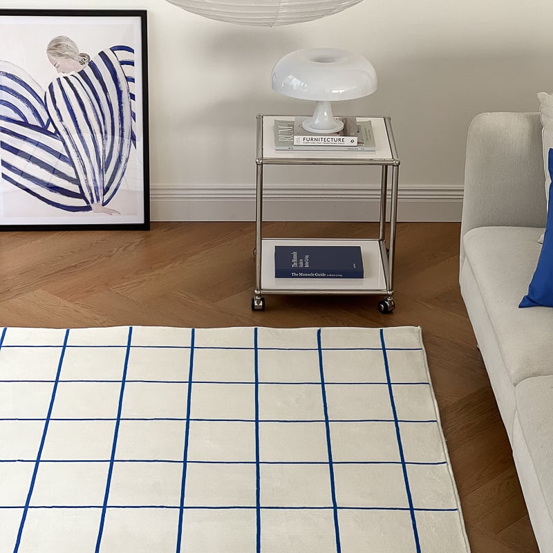 ブルー グラフチェック ラグ rug-03075 ブルー グラフチェック ラグ 100×150cm / 150×200cm