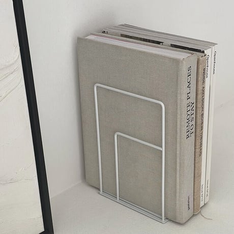 bookend-03019　 square line アイアン ブックスタンド 2個セット