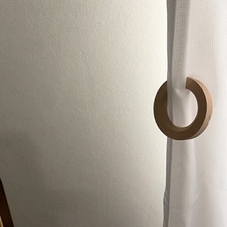 curtain-03002　2個セット ウッドリング カーテンホルダー マグネット式 10cm タッセル