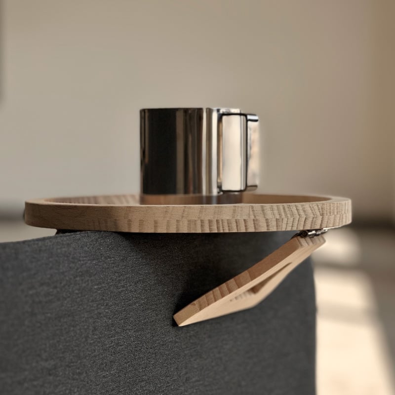 tray-03109 ウッド ラウンド ソファアームトレイ | ART OF BLACK