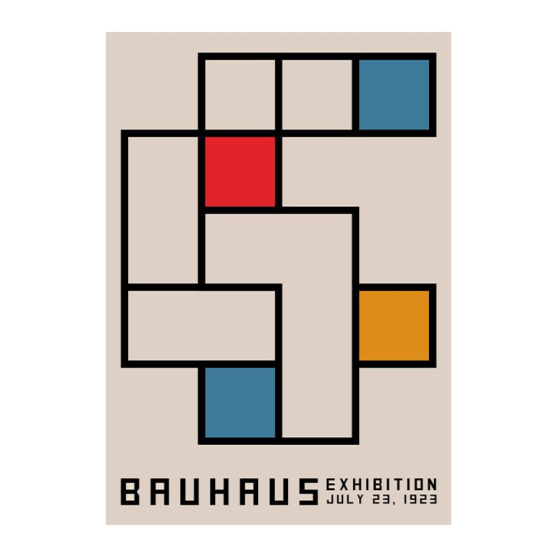 poster-03073 BAUHAUS カラーボックスデザイン シルバーフレーム