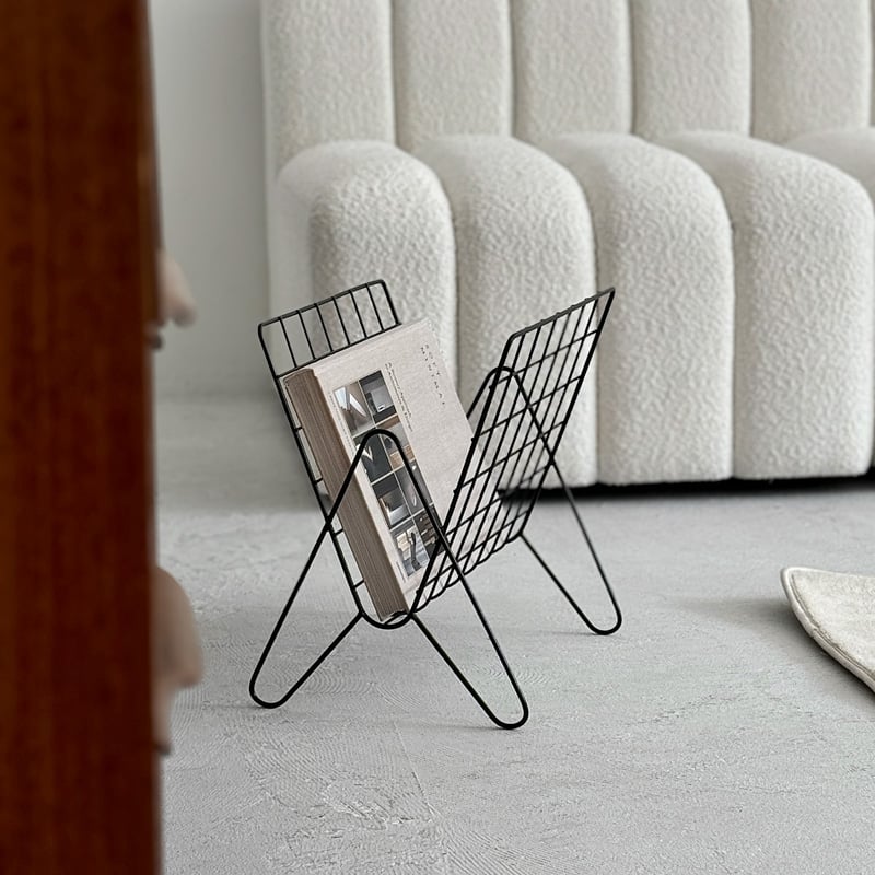 マガジンラック magazinerack-03036 ブラック アイアンメッシュ マガジンラック