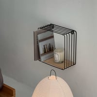 予約販売8月中旬～8月下旬頃発送予定　shelf-03046　スクエア ワイヤーシェルフ ブラック
