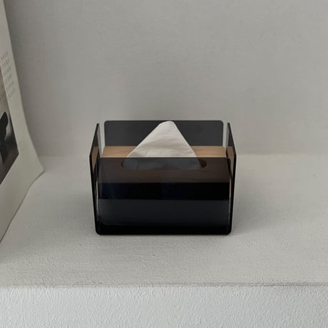 予約販売7月上旬～7月中旬頃発送予定　tissuebox-03051　クリアケース ウッド ティッシュケース