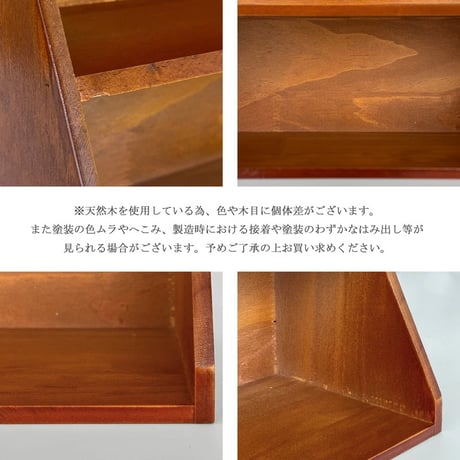 wallrack-03054　天然木 Slope ウォールシェルフ ディスプレイラック 3段 40×33cm