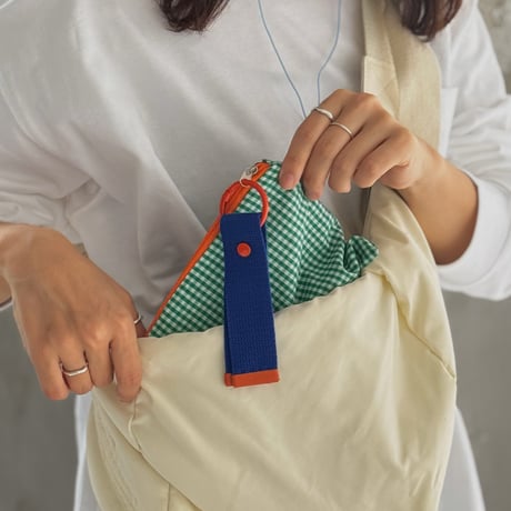 stationery-03038　Plaid Pattern ストラップ付き ペンケース マルチポーチ