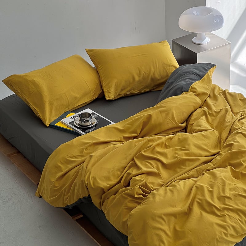 beddingsets-03057 yellow×gray 布団カバーセット | ART OF