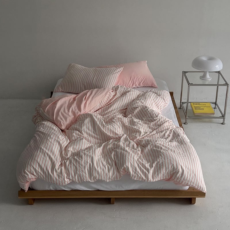 ピンクストライプ リバーシブル 布団カバーセット 楽天市場】ピンクストライプ リバーシブル 布団カバーセット